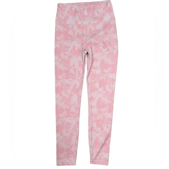 Allfenix Bubblegum Pink Tie Dye High Waisted 7/8 Longline Leggings - Picture 2 of 7